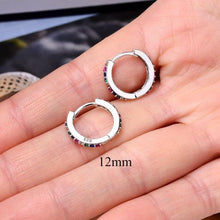 Load image into Gallery viewer, 2 Pcs Rainbow Little Huggies Hoop Earrings Girl Tiny Rings Cartilage Small Helix Piercing Conch Earlobe Tragus Circle Men Hoops