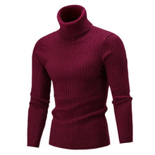 Load image into Gallery viewer, Casual Men Winter Solid Color Turtle Neck Long Sleeve Twist Knitted Slim Sweater Men's Knitted Sweaters Pullover Men Knitwear