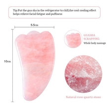 Load image into Gallery viewer, Natural Rose Jade Gua Sha Gouache Scraper Massager for Face Body Facial Skin Lifting Wrinkle Remove Beauty SPA Care Tools