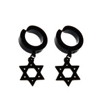 Load image into Gallery viewer, New Popular 1Pair Stainless Steel Ear Stud/Ear Clip Dangle Earrings For Men/Women Punk Black Piercing Fake Earrings Jewelry Gift