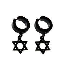 Load image into Gallery viewer, New Popular 1Pair Stainless Steel Ear Stud/Ear Clip Dangle Earrings For Men/Women Punk Black Piercing Fake Earrings Jewelry Gift