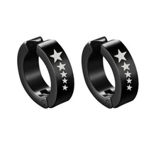 Load image into Gallery viewer, New Popular 1Pair Stainless Steel Ear Stud/Ear Clip Dangle Earrings For Men/Women Punk Black Piercing Fake Earrings Jewelry Gift