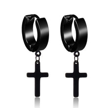 Load image into Gallery viewer, New Popular 1Pair Stainless Steel Ear Stud/Ear Clip Dangle Earrings For Men/Women Punk Black Piercing Fake Earrings Jewelry Gift