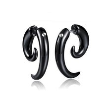 Load image into Gallery viewer, New Popular 1Pair Stainless Steel Ear Stud/Ear Clip Dangle Earrings For Men/Women Punk Black Piercing Fake Earrings Jewelry Gift