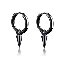 Load image into Gallery viewer, New Popular 1Pair Stainless Steel Ear Stud/Ear Clip Dangle Earrings For Men/Women Punk Black Piercing Fake Earrings Jewelry Gift
