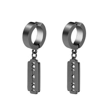 Load image into Gallery viewer, New Popular 1Pair Stainless Steel Ear Stud/Ear Clip Dangle Earrings For Men/Women Punk Black Piercing Fake Earrings Jewelry Gift