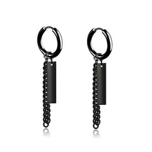 Load image into Gallery viewer, New Popular 1Pair Stainless Steel Ear Stud/Ear Clip Dangle Earrings For Men/Women Punk Black Piercing Fake Earrings Jewelry Gift