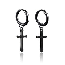 Load image into Gallery viewer, New Popular 1Pair Stainless Steel Ear Stud/Ear Clip Dangle Earrings For Men/Women Punk Black Piercing Fake Earrings Jewelry Gift