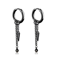 Load image into Gallery viewer, New Popular 1Pair Stainless Steel Ear Stud/Ear Clip Dangle Earrings For Men/Women Punk Black Piercing Fake Earrings Jewelry Gift