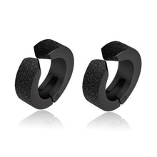 Load image into Gallery viewer, New Popular 1Pair Stainless Steel Ear Stud/Ear Clip Dangle Earrings For Men/Women Punk Black Piercing Fake Earrings Jewelry Gift