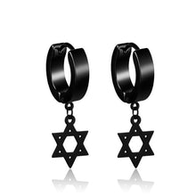 Load image into Gallery viewer, New Popular 1Pair Stainless Steel Ear Stud/Ear Clip Dangle Earrings For Men/Women Punk Black Piercing Fake Earrings Jewelry Gift