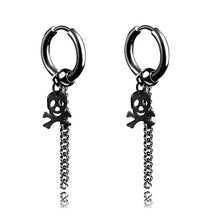 Load image into Gallery viewer, New Popular 1Pair Stainless Steel Ear Stud/Ear Clip Dangle Earrings For Men/Women Punk Black Piercing Fake Earrings Jewelry Gift