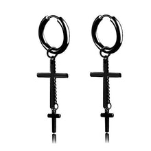Load image into Gallery viewer, New Popular 1Pair Stainless Steel Ear Stud/Ear Clip Dangle Earrings For Men/Women Punk Black Piercing Fake Earrings Jewelry Gift