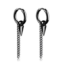 Load image into Gallery viewer, New Popular 1Pair Stainless Steel Ear Stud/Ear Clip Dangle Earrings For Men/Women Punk Black Piercing Fake Earrings Jewelry Gift