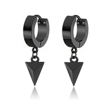 Load image into Gallery viewer, New Popular 1Pair Stainless Steel Ear Stud/Ear Clip Dangle Earrings For Men/Women Punk Black Piercing Fake Earrings Jewelry Gift