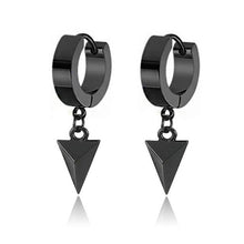 Load image into Gallery viewer, New Popular 1Pair Stainless Steel Ear Stud/Ear Clip Dangle Earrings For Men/Women Punk Black Piercing Fake Earrings Jewelry Gift