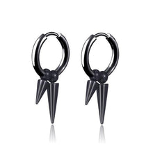 Load image into Gallery viewer, New Popular 1Pair Stainless Steel Ear Stud/Ear Clip Dangle Earrings For Men/Women Punk Black Piercing Fake Earrings Jewelry Gift