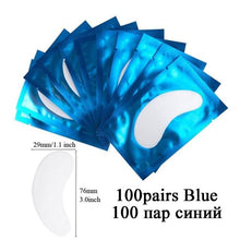 Load image into Gallery viewer, 100pairs Eyelash Extension Paper Patches Grafted Eye Stickers 7 Color Eyelash Under Eye Pads Eye Paper Patches Tips Sticker