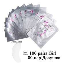 Load image into Gallery viewer, 100pairs Eyelash Extension Paper Patches Grafted Eye Stickers 7 Color Eyelash Under Eye Pads Eye Paper Patches Tips Sticker