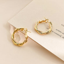 Load image into Gallery viewer, LATS Fashion Distortion Interweave Twist Metal Circle Geometric Round Hoop Earrings for Women Accessories Retro Party Jewelry