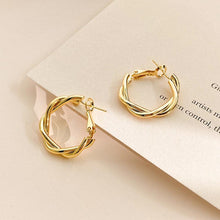 Load image into Gallery viewer, LATS Fashion Distortion Interweave Twist Metal Circle Geometric Round Hoop Earrings for Women Accessories Retro Party Jewelry
