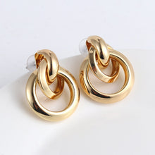 Load image into Gallery viewer, LATS Fashion Distortion Interweave Twist Metal Circle Geometric Round Hoop Earrings for Women Accessories Retro Party Jewelry