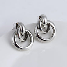 Load image into Gallery viewer, LATS Fashion Distortion Interweave Twist Metal Circle Geometric Round Hoop Earrings for Women Accessories Retro Party Jewelry