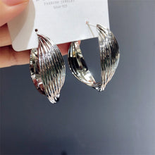 Load image into Gallery viewer, LATS Fashion Distortion Interweave Twist Metal Circle Geometric Round Hoop Earrings for Women Accessories Retro Party Jewelry