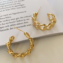 Load image into Gallery viewer, LATS Fashion Distortion Interweave Twist Metal Circle Geometric Round Hoop Earrings for Women Accessories Retro Party Jewelry