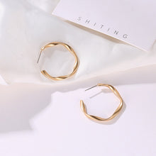 Load image into Gallery viewer, LATS Fashion Distortion Interweave Twist Metal Circle Geometric Round Hoop Earrings for Women Accessories Retro Party Jewelry