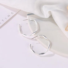 Load image into Gallery viewer, LATS Fashion Distortion Interweave Twist Metal Circle Geometric Round Hoop Earrings for Women Accessories Retro Party Jewelry