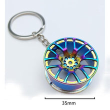 Load image into Gallery viewer, Creative gift car metal keychain turbo gear hub pendant brake disc shock absorber Pendant