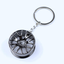 Load image into Gallery viewer, Creative gift car metal keychain turbo gear hub pendant brake disc shock absorber Pendant