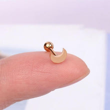 Load image into Gallery viewer, 1Pcs Stainless Steel Mini Stud Earrings Heart Star Moon Cross Butterfly Snake Helix Cartilage Tragus Lobe Ear Piercing Jewelry