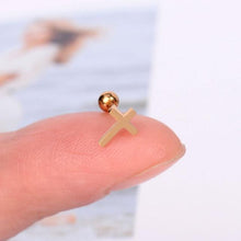 Load image into Gallery viewer, 1Pcs Stainless Steel Mini Stud Earrings Heart Star Moon Cross Butterfly Snake Helix Cartilage Tragus Lobe Ear Piercing Jewelry