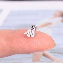 Load image into Gallery viewer, 1Pcs Stainless Steel Mini Stud Earrings Heart Star Moon Cross Butterfly Snake Helix Cartilage Tragus Lobe Ear Piercing Jewelry