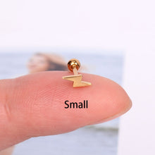 Load image into Gallery viewer, 1Pcs Stainless Steel Mini Stud Earrings Heart Star Moon Cross Butterfly Snake Helix Cartilage Tragus Lobe Ear Piercing Jewelry