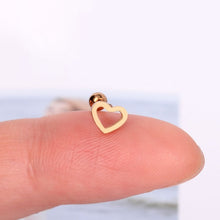Load image into Gallery viewer, 1Pcs Stainless Steel Mini Stud Earrings Heart Star Moon Cross Butterfly Snake Helix Cartilage Tragus Lobe Ear Piercing Jewelry