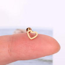 Load image into Gallery viewer, 1Pcs Stainless Steel Mini Stud Earrings Heart Star Moon Cross Butterfly Snake Helix Cartilage Tragus Lobe Ear Piercing Jewelry