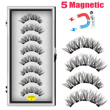 Load image into Gallery viewer, LEKOFO 8PCS 5 Magnets 3D Magnetic False Eyelashes Handmade Artificial Faux Cils Magnetic Natural Mink Eyelashes with Tweezers