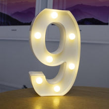 Load image into Gallery viewer, Alphabet Letter LED Lights Luminous Number Lamp Decor Battery Night Light for home Wedding Birthday Christmas party Decoration
