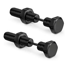 Load image into Gallery viewer, New Popular 1Pair Stainless Steel Ear Stud/Ear Clip Dangle Earrings For Men/Women Punk Black Piercing Fake Earrings Jewelry Gift