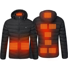 Load image into Gallery viewer, Men 9 Areas Heated Jacket USB Winter Outdoor Electric Heating Jackets Warm Sprots Thermal Coat Clothing Heatable Cotton jacket