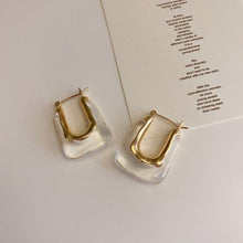 Load image into Gallery viewer, Flashbuy New Trendy Transparent Resin Hoop Earrings for Women Girls Geometric Irregular Metal Acrylic Earrings Party Jewelry