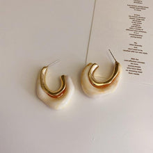 Load image into Gallery viewer, Flashbuy New Trendy Transparent Resin Hoop Earrings for Women Girls Geometric Irregular Metal Acrylic Earrings Party Jewelry