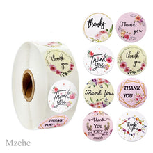 Load image into Gallery viewer, 50-500pcs 1inch kraft paper Handmade Stickers Gift Sealing Sticker Festival Birthday Party Decorations Labels Thank you Stickers