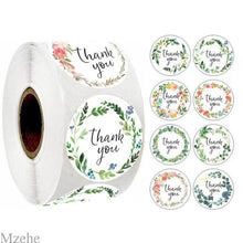 Load image into Gallery viewer, 50-500pcs 1inch kraft paper Handmade Stickers Gift Sealing Sticker Festival Birthday Party Decorations Labels Thank you Stickers