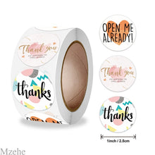 Load image into Gallery viewer, 50-500pcs 1inch kraft paper Handmade Stickers Gift Sealing Sticker Festival Birthday Party Decorations Labels Thank you Stickers