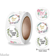 Load image into Gallery viewer, 50-500pcs 1inch kraft paper Handmade Stickers Gift Sealing Sticker Festival Birthday Party Decorations Labels Thank you Stickers