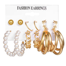 Load image into Gallery viewer, FNIO Women's Earrings Set Pearl Earrings For Women Bohemian Fashion Jewelry 2020 Geometric Crystal Heart Stud Earrings